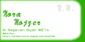 nora mojzer business card